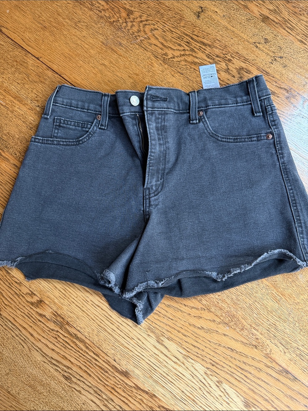 Levi's Black Washed Denim Cutoff Shorts